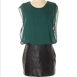 Parker Dress Silk Top and Leather Skirt - Small